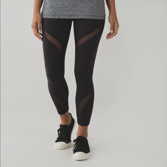 lululemon athletica Pants - lululemon High Times w mesh crop